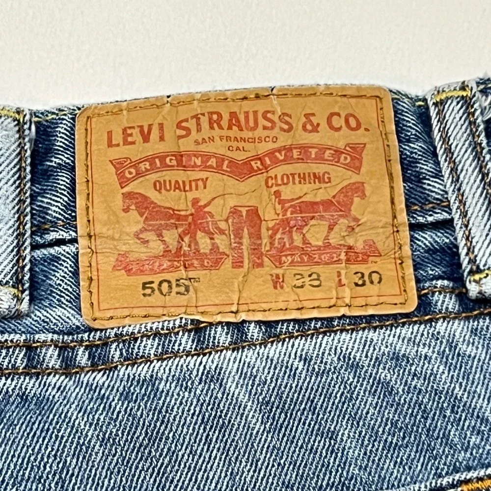 Levi's 505 Regular Fit Jeans Mens W38 L30 Blue Denim Classic Casual Vintage 90's